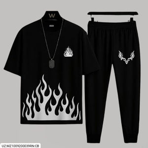 Track Suit Trendy Two-Piece Streetwear Set (T-Shirt & Trouser)