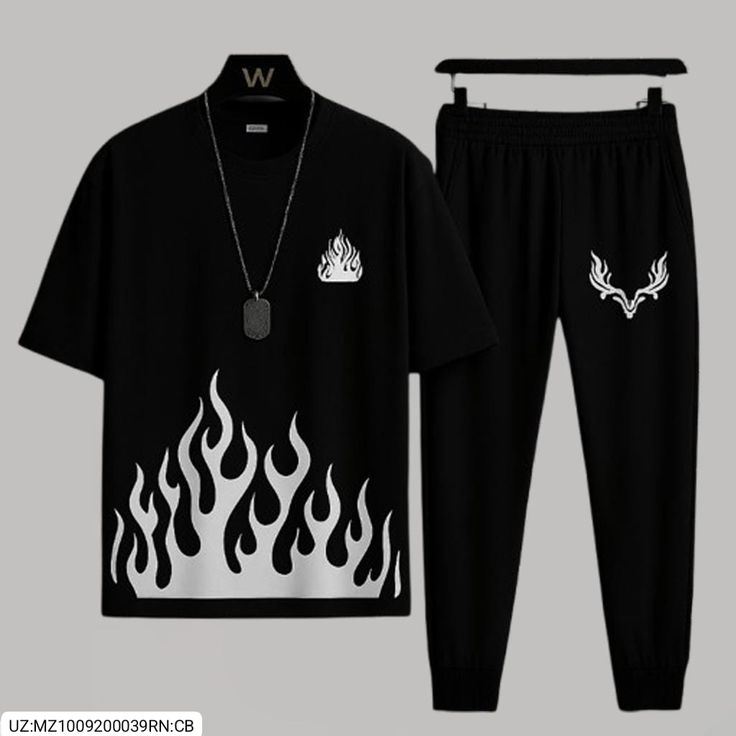 Track Suit Trendy Two-Piece Streetwear Set (T-Shirt & Trouser)