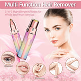 2 In 1 Rechargeable Flawless Eyebrow Hair Remover & Facial Hair Trimmer