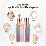 2 In 1 Rechargeable Flawless Eyebrow Hair Remover & Facial Hair Trimmer