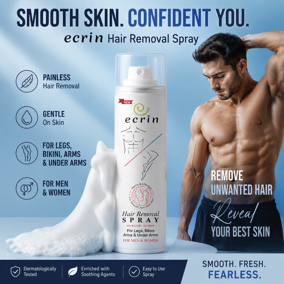 Ecrin Hair Removal Spray for Men & Women | Fast, Gentle Hair Remover 100ml