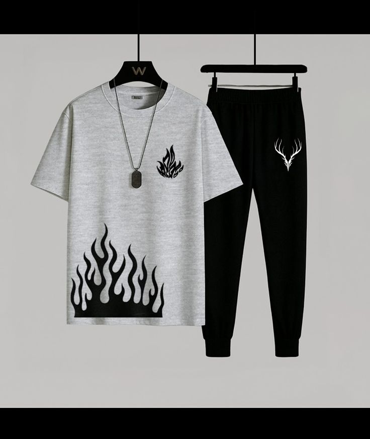 Track Suit Trendy Two-Piece Streetwear Set (T-Shirt & Trouser)
